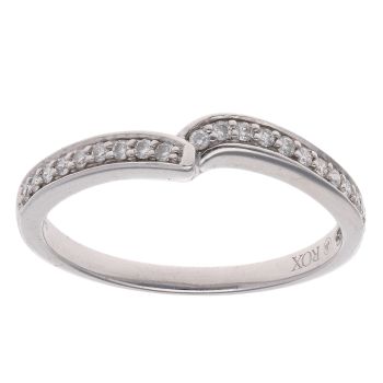 18ct White Gold 0.15ct Diamond Wishbone Ring