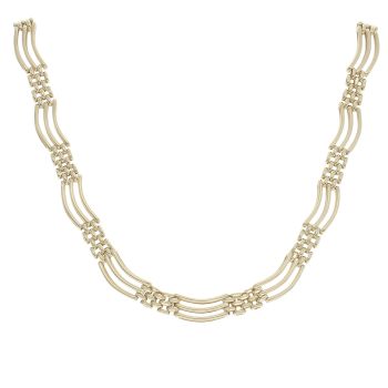 9ct Yellow Gold Gates And Bars Fancy Chain 18"