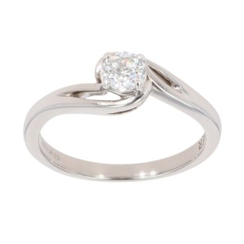 Palladium 0.30ct Brilliant Cut Diamond Solitaire Ring