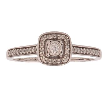 9ct White Gold 0.20ct Diamond Cluster Ring