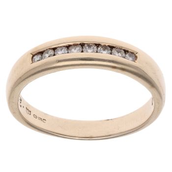 9ct Yellow Gold 0.25ct Brilliant Cut Diamond Half Eternity Ring