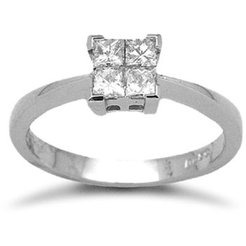 18 Carat White Gold 0.50pts Princess Cut Ring