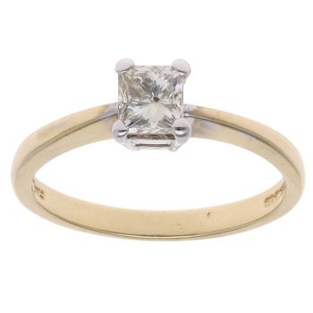 18ct Yellow Gold 0.50ct Tinted Princess Cut Diamond Solitaire Ring