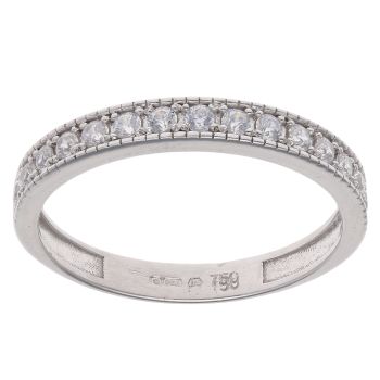 18ct White Gold Cubic Zirconia Half Eternity Ring