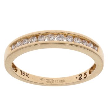 18ct Yellow Gold 0.25ct Brilliant Cut Diamond Half Eternity Ring