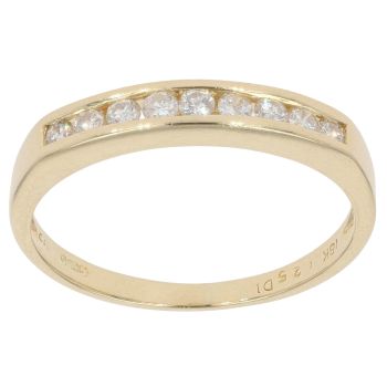 18ct Yellow Gold 0.25ct Brilliant Cut Diamond Half Eternity Ring