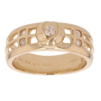 9ct Yellow Gold 0.15ct Diamond Rennie Mac Ring