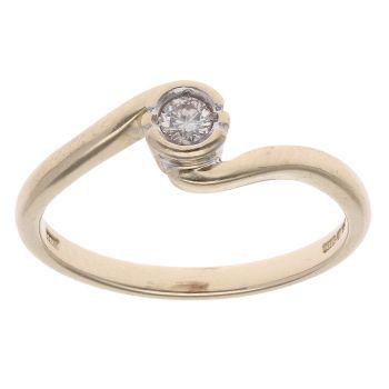 9ct Yellow Gold 0.15ct Diamond Twist Ring