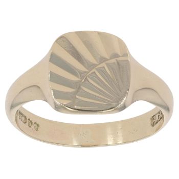 9ct Yellow Gold Patterned Signet Ring