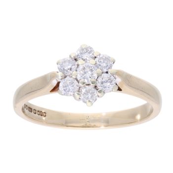 9ct Yellow Gold 0.46ct Diamond Cluster Ring