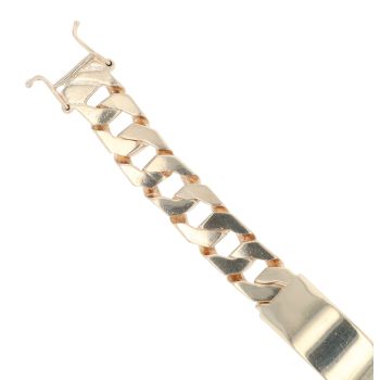 9ct Yellow Gold ID Curb Bracelet 8"