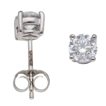 Lab Grown Platinum 1.00ct Brilliant Cut Diamond Solitaire Studs