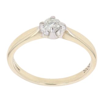 9ct Yellow Gold 0.20ct Brilliant Cut Diamond Solitaire Ring