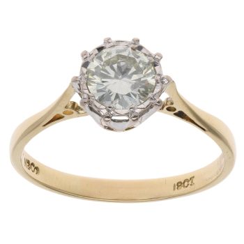 18ct Yellow Gold 1.00ct Brilliant Cut Diamond Solitaire Ring