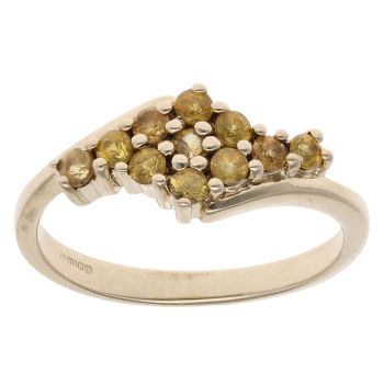 9ct Yellow Gold Citrine Cluster Ring