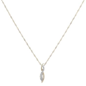 9ct Yellow Gold 0.15ct Diamond Fancy Pendant and Chain 18"