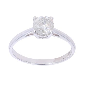 9ct White Gold 1.00ct Brilliant Cut Diamond Solitaire Ring