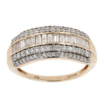 9ct Yellow Gold Fancy 1.00ct Diamond Ring