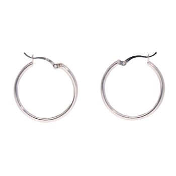 Silver Hoop Earrings by Icesia