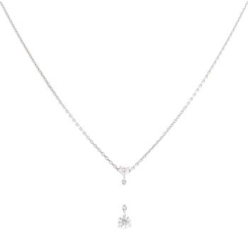 18ct White Gold 0.42ct Brilliant Cut Diamond Pendant And Chain 16"