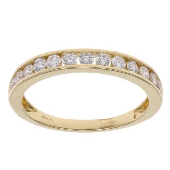 18ct Yellow Gold 0.50ct Brilliant Cut Diamond Half Eternity Ring