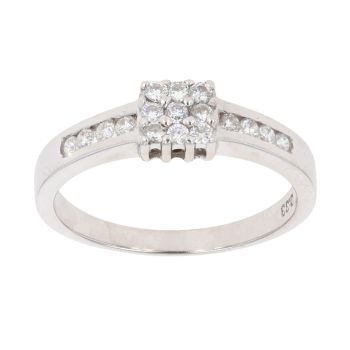 18ct White Gold 0.33ct Diamond Cluster Ring