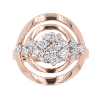 18ct Rose Gold 0.60ct Brilliant Cut Diamond Cluster Ring