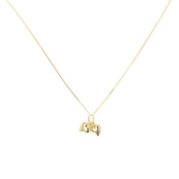 9ct Yellow Gold Double Heart Pendant And 16" Chain