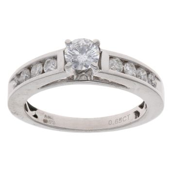 18ct White Gold 0.65ct Brilliant Cut Diamond Solitaire Ring