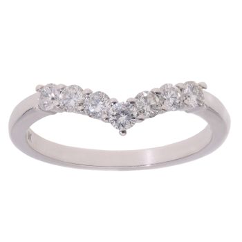 9ct White Gold 0.48cts Diamond Wishbone Ring by Anya Belle