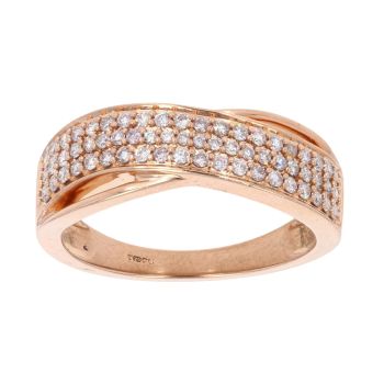 18ct Rose Gold 0.50ct Diamond Crossover Ring