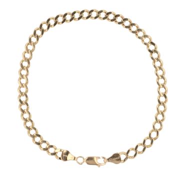 9ct Yellow Gold Curb Bracelet 9"