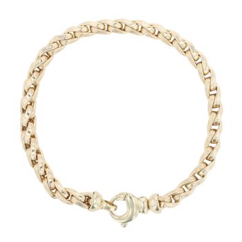 9ct Yellow Gold Plain and Patterned Fancy Bracelet 7.5"