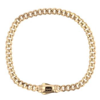 14ct Yellow Gold Monaco Classic Plain Lock Curb Bracelet 7.5"