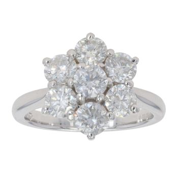 18ct White Gold 2.26ct Diamond Cluster Ring
