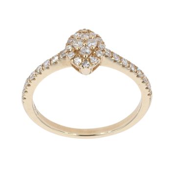 9ct Yellow Gold Diamond Marquise Cluster Ring by Anya Belle