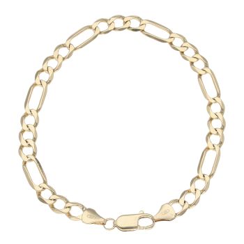 9ct Yellow Gold Figaro Bracelet 8"