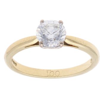 18ct Yellow Gold 1.00ct Brilliant Cut Diamond Solitaire Ring