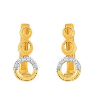 22ct Yellow Gold Cubic Zirconia Huggie Hoop Earrings