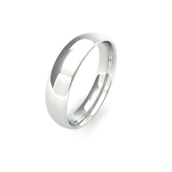 Platinum 5mm Traditional Court Wedding Band