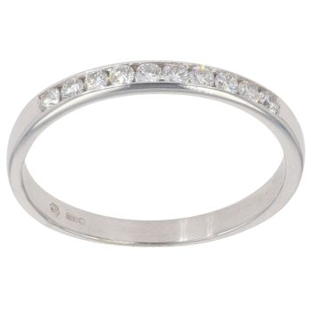 9ct White Gold 0.20ct Brilliant Cut Diamond Half Eternity Ring