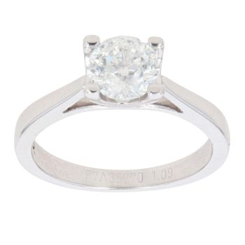 Platinum 1.09ct Brilliant Cut Diamond Solitaire Ring