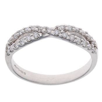 18ct White Gold 0.40ct Diamond Crossover Ring