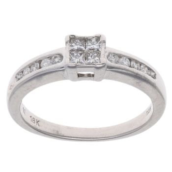 18ct White Gold 0.25ct Diamond Cluster Ring