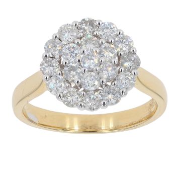 18ct Yellow Gold Diamond Flower Cluster Ring by Anya Belle