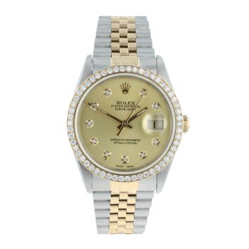 Rolex Custom Datejust Pre Owned Watch Ref 16233