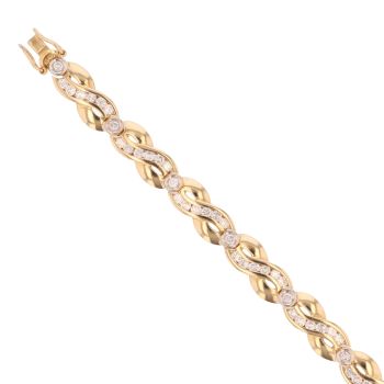 18ct Yellow Gold 2.25ct Brilliant Cut Diamond Bracelet 7"