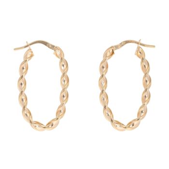 9ct Yellow Gold Twist Hoop Earrings
