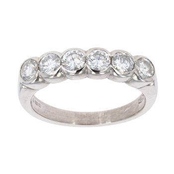 18ct White Gold 1.00ct Diamond Half Eternity Ring