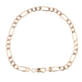 9ct Yellow Gold Figaro Bracelet 8"